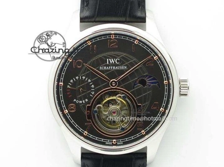 MIROTIME 0425 Practical Portuguese Real PR IW500109 ZF 1:1 Best Edition Black Dial On Black Leather Strap A52010 V 7308